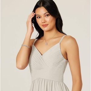 A-Line Lace Chiffon Floor-Length Dress Frost